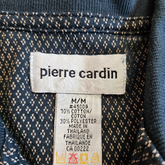 Vintage Pierre Cardin Men's Navy Blue Pull Over Long Sleeves Shirt Size M - Picture 6 of 8